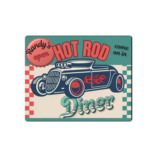 PERSONLIZED HOT ROD DINER METAL WALL DECOR