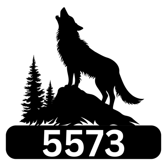 WOLF PERSONALIZED ADDRESS SIGN