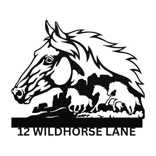 METAL HORSE ADDRESS SIGN