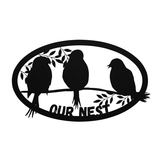 "OUR NEST"  METAL WALL DECOR