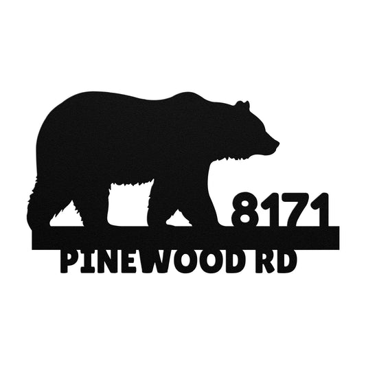 BEAR PERSONALIZED  METAL ADDRESS SIGN