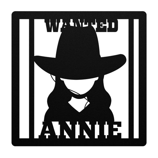 COWGIRL WANTED PERSONALIZED METAL SIGN