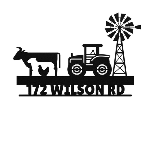 FARM  PERSONALIZED METAL ADDRESS SIGN