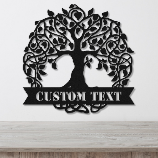PERSONALIZED TREE OF LIFE METAL WALL DECOR