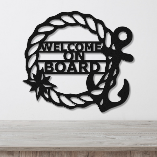 WELCOME ABOARD METAL WALL DECOR